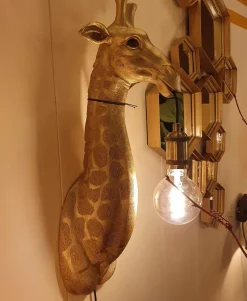 Light en Living Wandlamp Giraffe goud of zwart