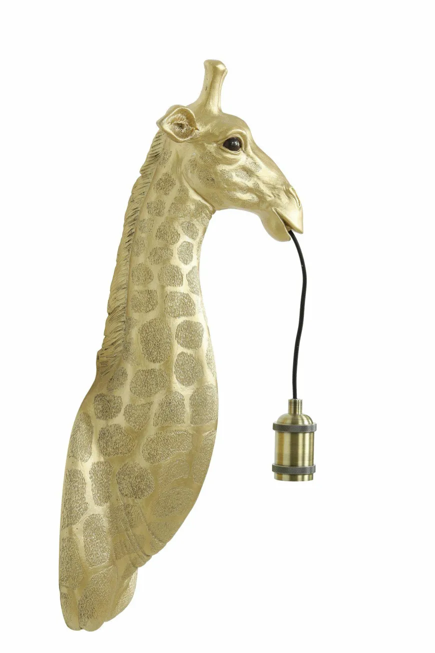 Light en Living Wandlamp Giraffe goud of zwart