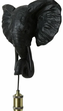 Light en Living Wandlamp 35x13x36 cm ELEPHANT mat zwart