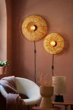 Light en Living Wandlamp Ø40x15 cm MILAN rotan naturel