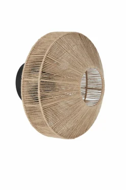 Light en Living Wandlamp Ø31x31 cm LYRA naturel+mat zwart