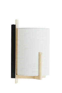 Light en Living Wandlamp 22X18X36 cm Litto naturel+Linnen wit