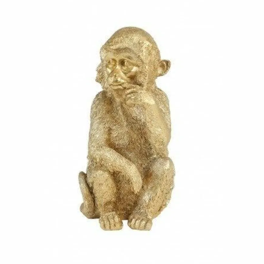 Light en Living Wandornament Aap 19,5 cm goud