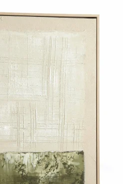 Light en Living Wandornament 90x3,5x120 cm MAREYA olijfgroen+crème