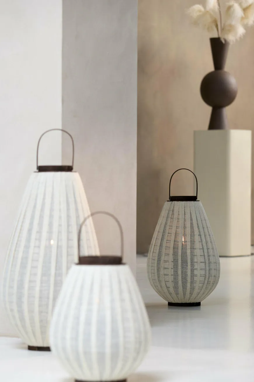 Light en Living Windlicht Ø36X55 cm DAZIO Linen Natural+donkerbruin hout