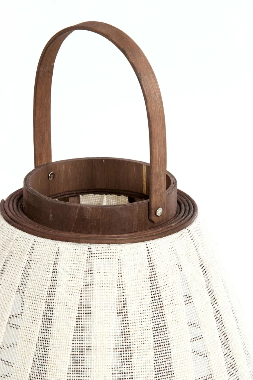 Light en Living Windlicht Ø36X55 cm DAZIO Linen Natural+donkerbruin hout