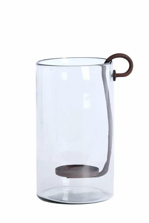 Light en Living Windlicht 23X18X33 cm DOLEGA glas helder+donkerbruin