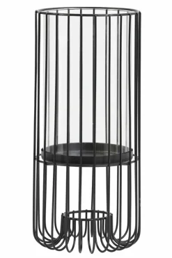 Light en Living Windlicht BRISLA mat zwart - 2 maten
