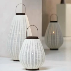 Light en Living Windlicht Ø32x40 cm Dazio Linen Natural+donkerbruin hout
