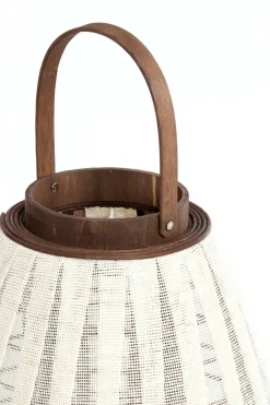Light en Living Windlicht Ø32x40 cm Dazio Linen Natural+donkerbruin hout