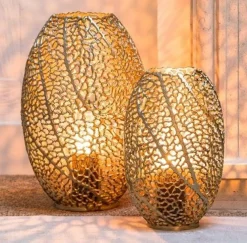 Light en Living Windlicht SINULA antiek goud - 2 maten