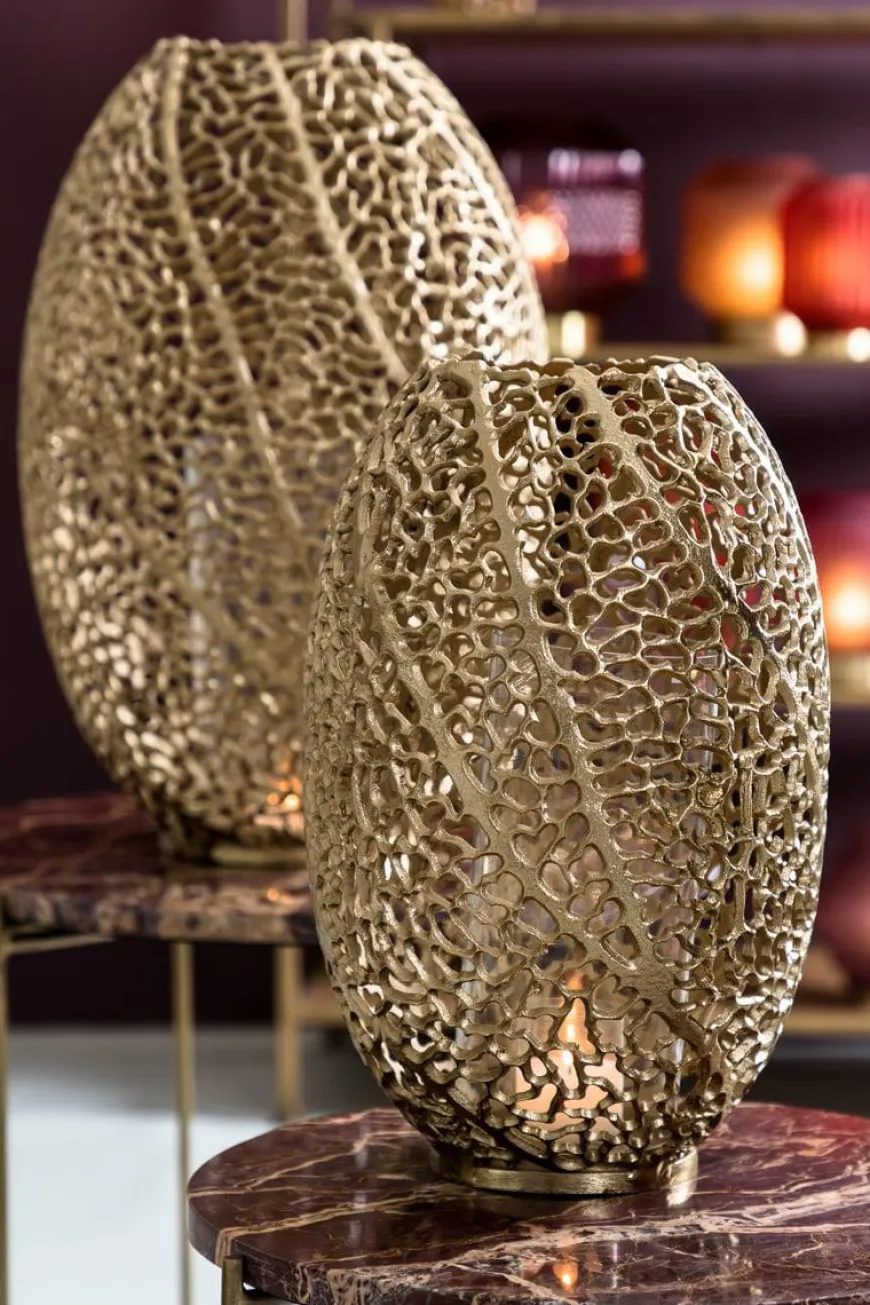 Light en Living Windlicht SINULA antiek goud - 2 maten