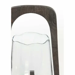 Light en Living Windlicht Ø18x26,5 cm ANOSY glas helder+hout mat d bruin
