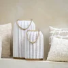 Light en Living Windlicht YLINA Ø26x47 cm – Linnen Naturel & Hout