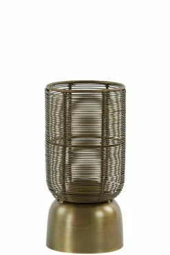 Light en Living Windlicht Lezuza antiek brons Ø 10x21cm