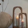 Light en Living Windlicht Ø26x48 cm ANOSY glas helder+hout naturel