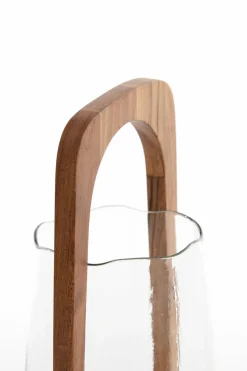 Light en Living Windlicht Ø26x48 cm ANOSY glas helder+hout naturel
