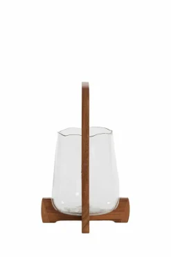 Light en Living Windlicht Ø26x48 cm ANOSY glas helder+hout naturel