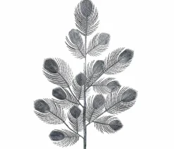 Parlane Ornament 10x2x76 cm PEACOCK FEATHER platinum