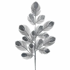 Parlane Ornament 10x2x76 cm PEACOCK FEATHER platinum