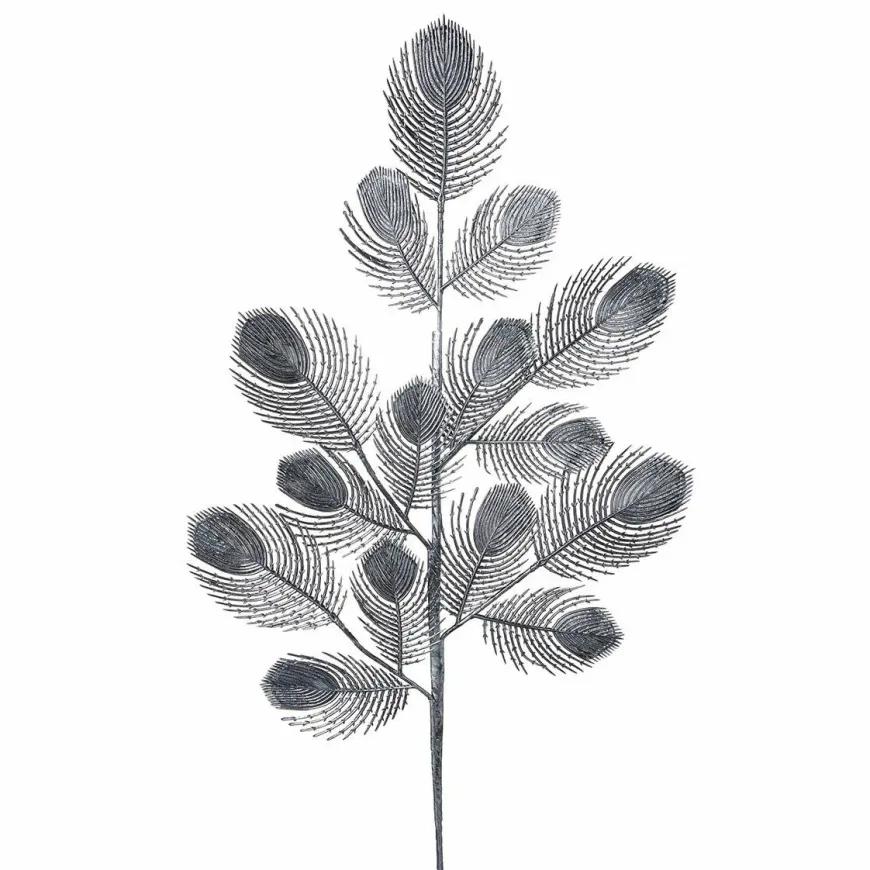 Parlane Ornament 10x2x76 cm PEACOCK FEATHER platinum