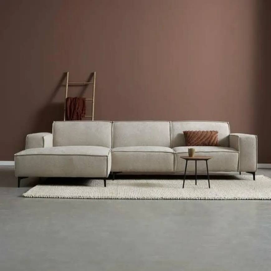 Pepp Interiors Bank River met chaise longue links in Majestic 603