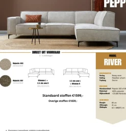 Pepp Interiors Hoekbank River - Ottoman rechts - Majestic 603