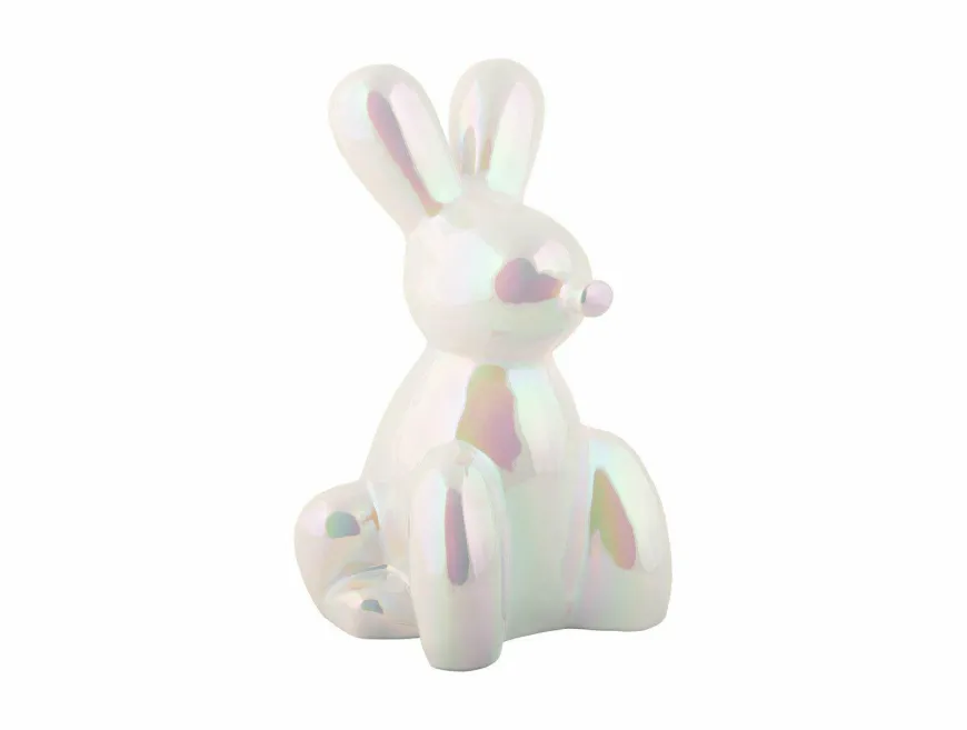 Present Time Ornament Balloon Bunny wit parelmoer groot