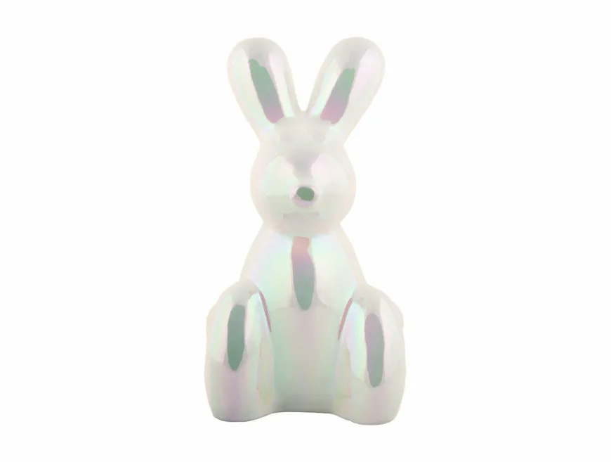 Present Time Ornament Balloon Bunny wit parelmoer groot