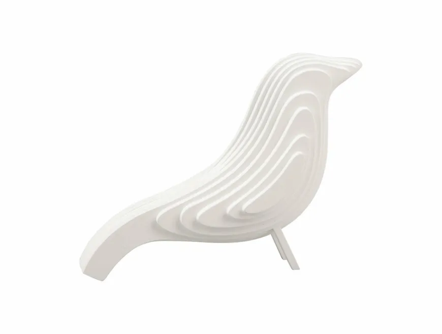 Present Time Ornament Statue Silouette vogel MDF klein wit