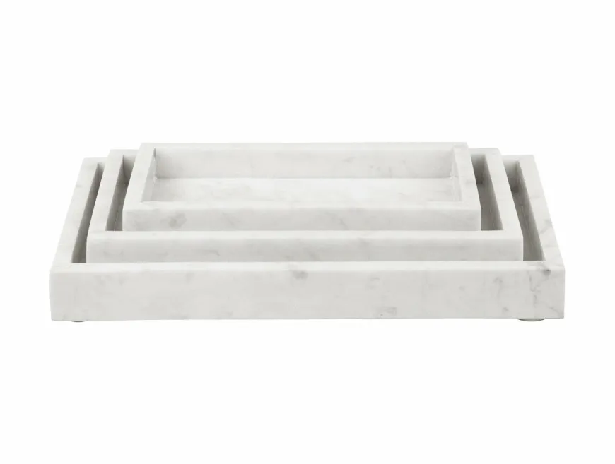 Present Time Schaal Marble Medium wit