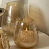 PTMD Ameara Amber glas rond taps windlicht M
