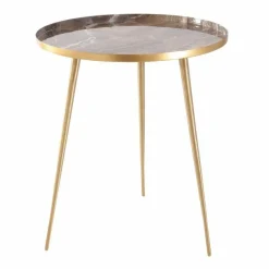 PTMD Bijzettafel Jiven Goud / Marmer print