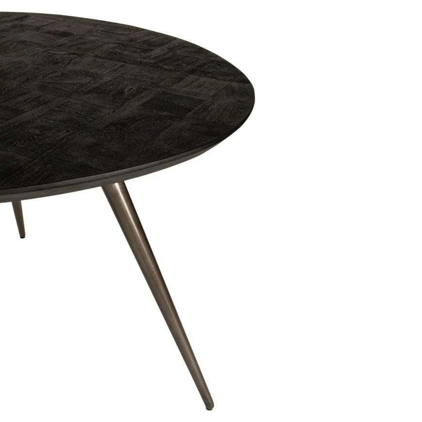 PTMD Eettafel Fieron Acacia zwart organisch 110 cm