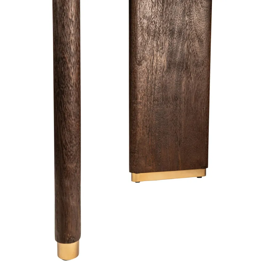 PTMD Eettafel Liber mango bruin gouden poot 280 cm