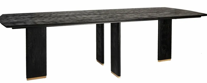 PTMD Eettafel Liber mango zwart gouden poot 240 cm