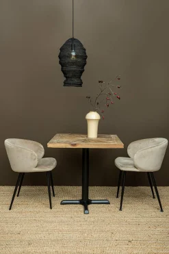 PTMD Eettafelstoel Fiori cream met houten poten