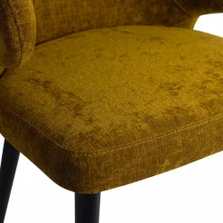PTMD Eettafelstoel Fiori geel met houten poten