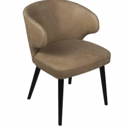 PTMD Eettafelstoel Fiori taupe terraleer met houten poten