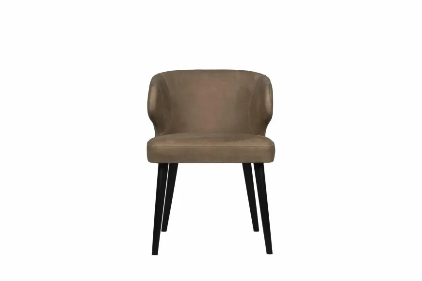 PTMD Eettafelstoel Fiori taupe terraleer met houten poten