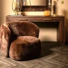 PTMD Fauteuil Aphrodite fur donkerbruin