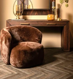 PTMD Fauteuil Aphrodite fur donkerbruin