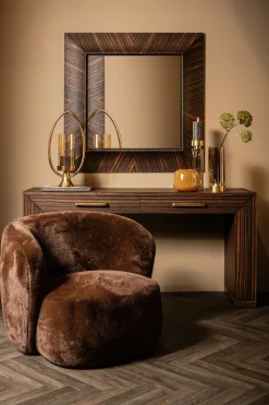 PTMD Fauteuil Aphrodite fur donkerbruin