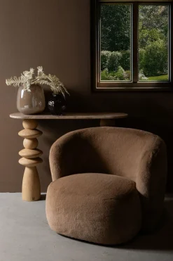 PTMD Fauteuil Aphrodite fur mokka