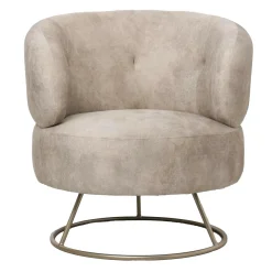 PTMD Fauteuil Carice Beige met gouden onderstel
