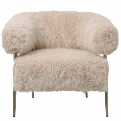PTMD Fauteuil Hair Cream met champagne kleurige poten