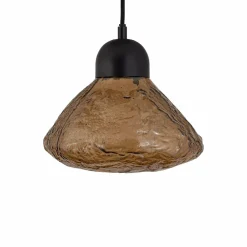 PTMD Hanglamp Anna Brown textured glass met 5 lampen groot