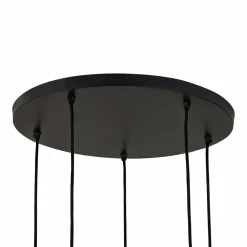 PTMD Hanglamp Anna Brown textured glass met 5 lampen groot