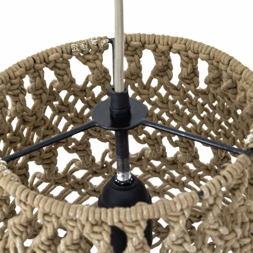 PTMD Hanglamp Milley Green cotton macrame