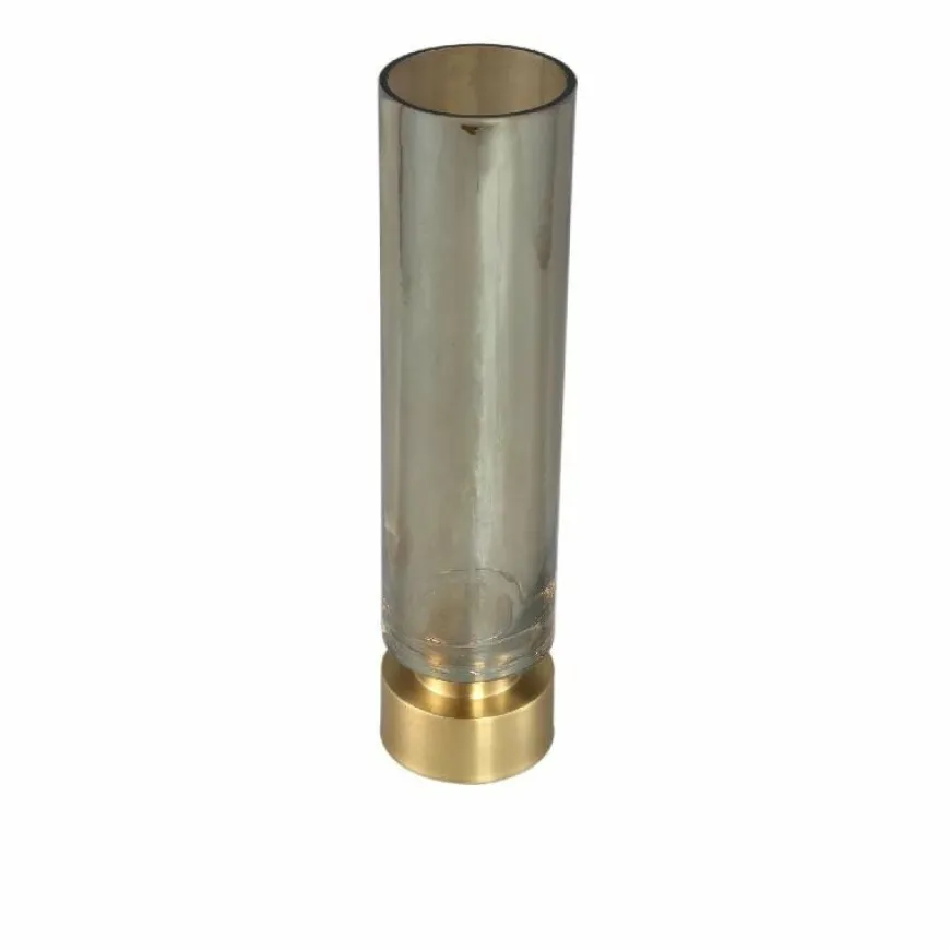 PTMD Kandelaar / Vaas Morrible Amber round glas hoog